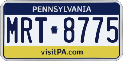 PA license plate MRT8775
