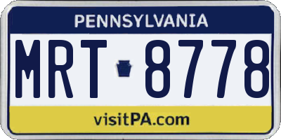 PA license plate MRT8778