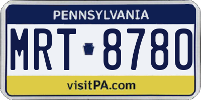 PA license plate MRT8780
