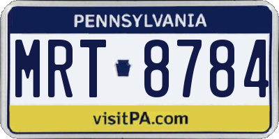 PA license plate MRT8784