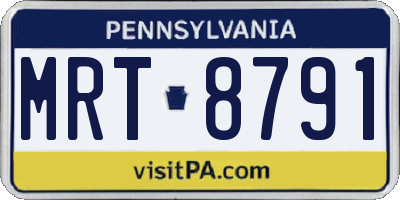 PA license plate MRT8791