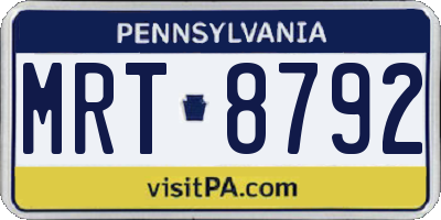 PA license plate MRT8792