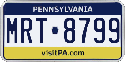 PA license plate MRT8799