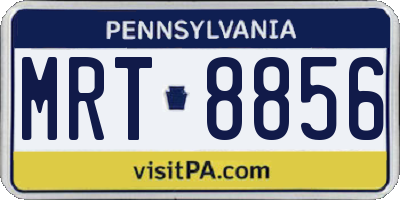 PA license plate MRT8856