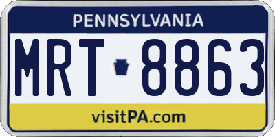 PA license plate MRT8863