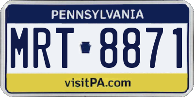 PA license plate MRT8871