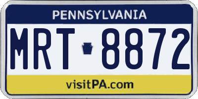 PA license plate MRT8872