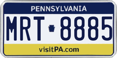 PA license plate MRT8885