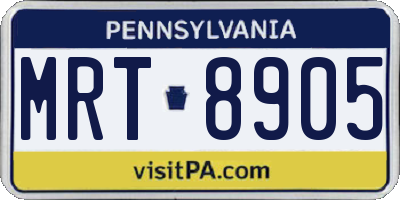PA license plate MRT8905