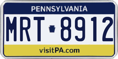 PA license plate MRT8912