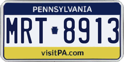 PA license plate MRT8913
