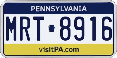 PA license plate MRT8916