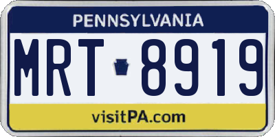 PA license plate MRT8919