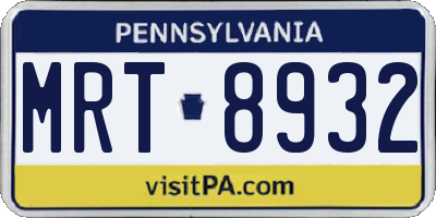 PA license plate MRT8932