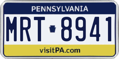PA license plate MRT8941