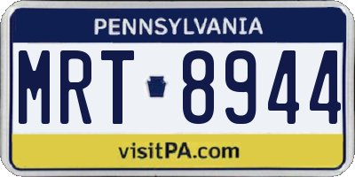 PA license plate MRT8944