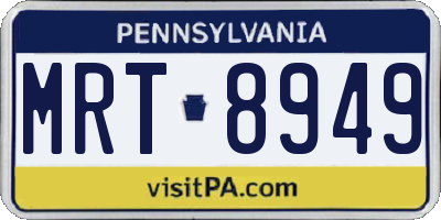 PA license plate MRT8949