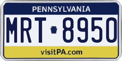 PA license plate MRT8950