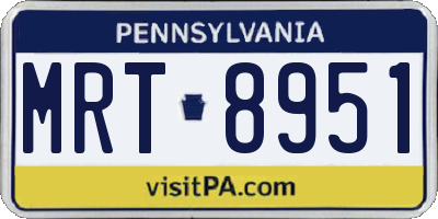 PA license plate MRT8951