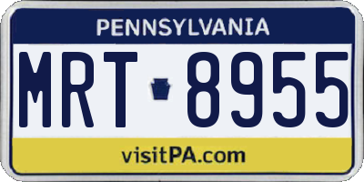 PA license plate MRT8955