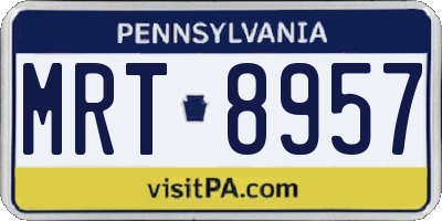 PA license plate MRT8957
