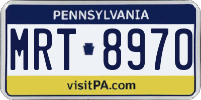 PA license plate MRT8970
