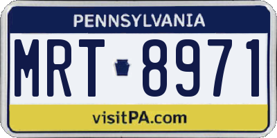 PA license plate MRT8971