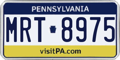 PA license plate MRT8975
