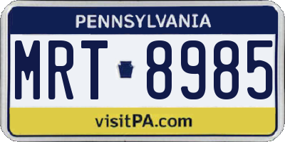 PA license plate MRT8985