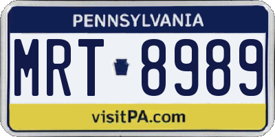 PA license plate MRT8989