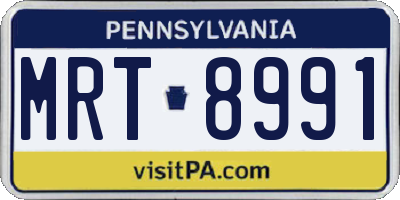 PA license plate MRT8991