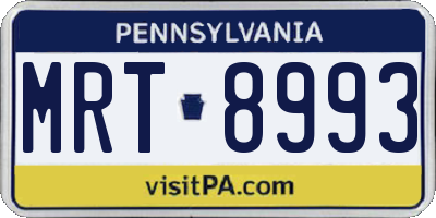 PA license plate MRT8993