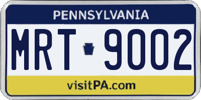 PA license plate MRT9002