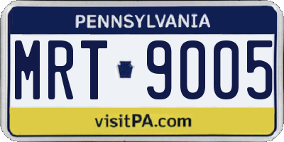 PA license plate MRT9005