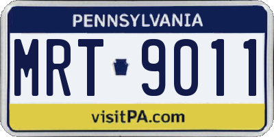 PA license plate MRT9011