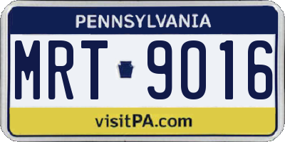 PA license plate MRT9016