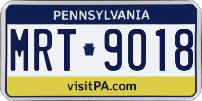 PA license plate MRT9018