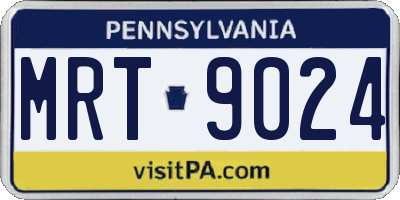 PA license plate MRT9024