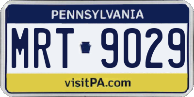 PA license plate MRT9029