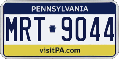 PA license plate MRT9044