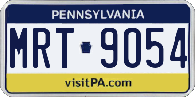 PA license plate MRT9054