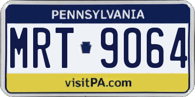 PA license plate MRT9064