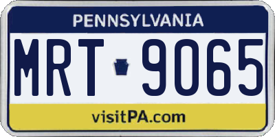 PA license plate MRT9065