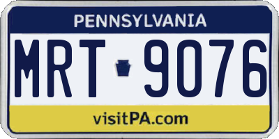 PA license plate MRT9076