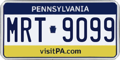 PA license plate MRT9099