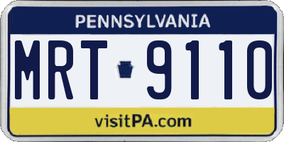 PA license plate MRT9110