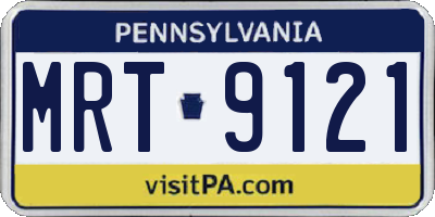 PA license plate MRT9121