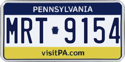 PA license plate MRT9154