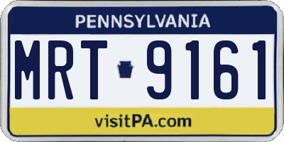 PA license plate MRT9161