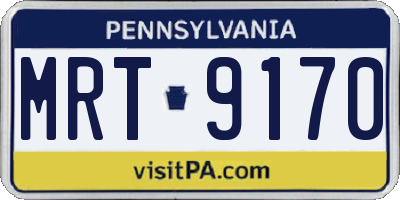 PA license plate MRT9170